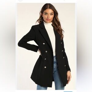 NWT LULUS BLACK DOUBLE BREASTED‎ COAT